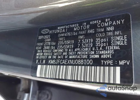 2022 Hyundai Tucson N Line from USA, damaged, VIN KM8JFCAEXNU088100